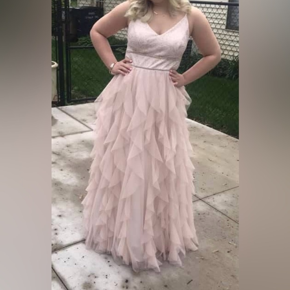 Teeze Me Cream and Gold Prom Dress